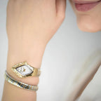 Just Cavalli Signature Snake JC1L306M0065 20mm Women's Quartz Watch – White with Silver & Gold Stainless Steel Bracelet