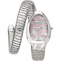 Just Cavalli Signature Snake JC1L225M0015 34mm Women's Quartz Watch – Silver & Pink with Silver Stainless Steel Bracelet