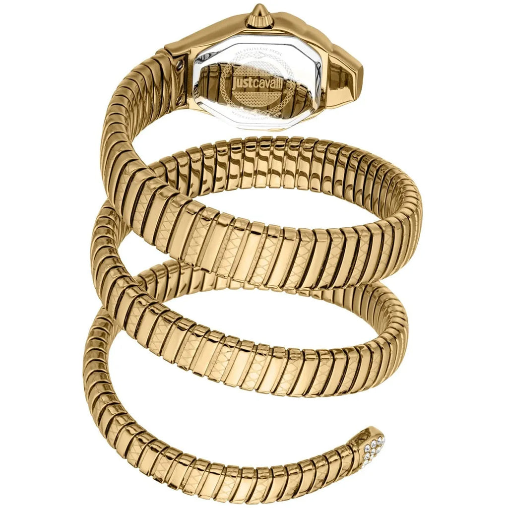 Just Cavalli Signature Snake JC1L370M0035 22mm Women's Quartz Watch – Green with Gold Stainless Steel Bracelet
