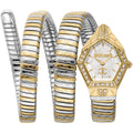 Just Cavalli Signature Snake JC1L304M0055 23mm Women's Quartz Watch – Silver with Silver & Gold Stainless Steel Bracelet