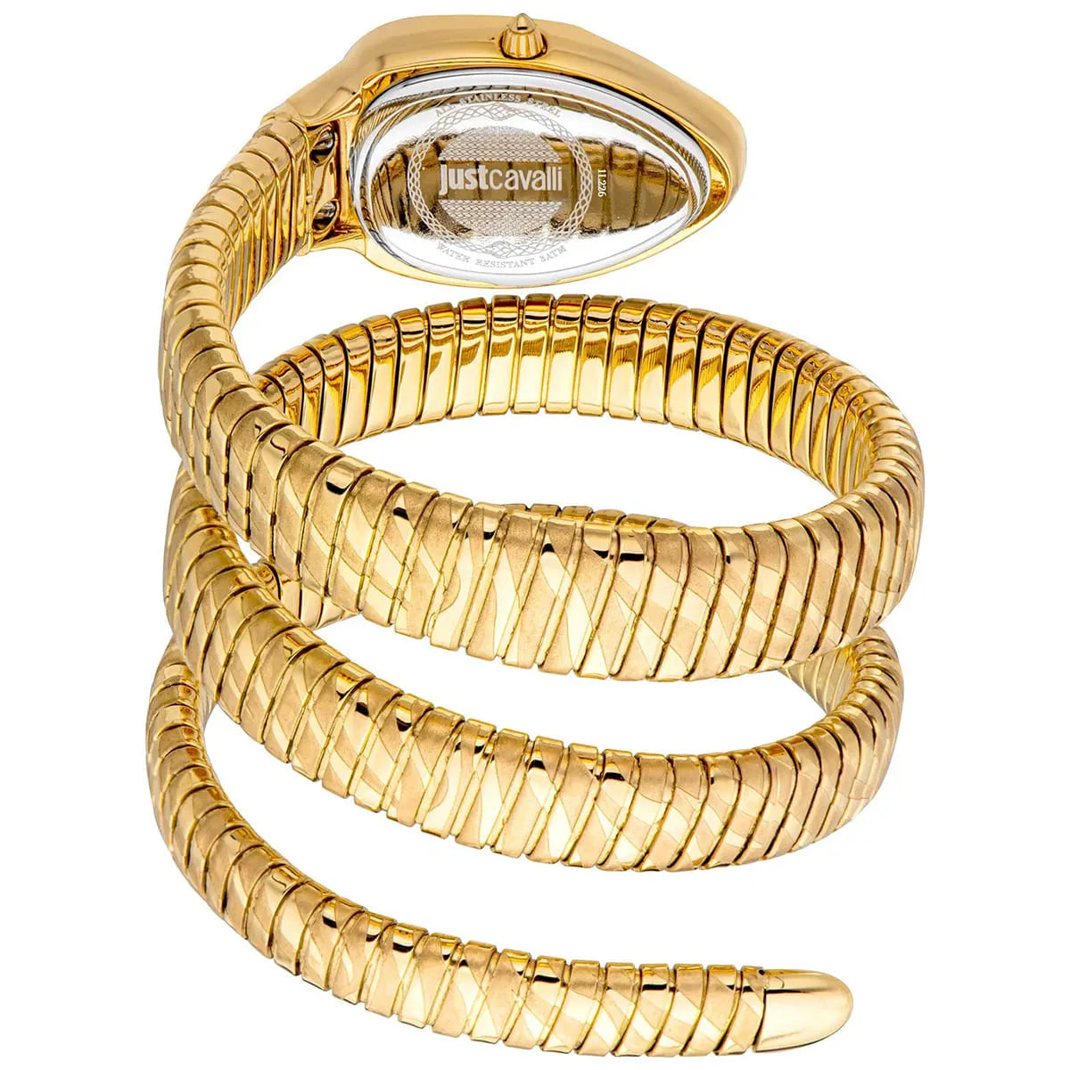 Just Cavalli Signature Snake JC1L307M0035 22mm Women's Quartz Watch – Green with Gold Stainless Steel Bracelet