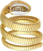 Just Cavalli Signature Snake JC1L230M0045 22mm Women's Quartz Watch – Green with Gold Stainless Steel Bracelet