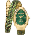Just Cavalli Signature Snake JC1L251M0035 22mm Women's Quartz Watch – Green with Green Stainless Steel Bracelet