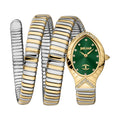 Just Cavalli Signature JC1L248M0065 23mm Women's Quartz Watch – Green with Silver & Gold Stainless Steel Bracelet