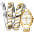 Just Cavalli Signature Snake JC1L232M0055 22mm Women's Quartz Watch – Silver with Silver & Gold Stainless Steel Bracelet