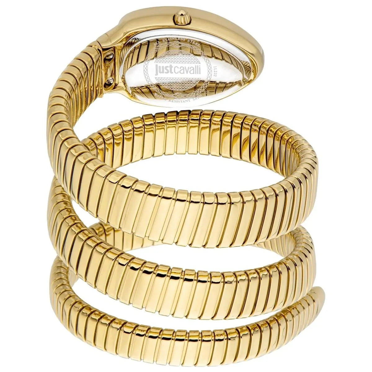 Just Cavalli Signature Snake JC1L232M0025 22mm Women's Quartz Watch – Silver with Gold Stainless Steel Bracelet