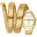 Just Cavalli Signature Snake JC1L232M0025 22mm Women's Quartz Watch – Silver with Gold Stainless Steel Bracelet