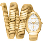 Just Cavalli Signature Snake JC1L232M0025 22mm Women's Quartz Watch – Silver with Gold Stainless Steel Bracelet