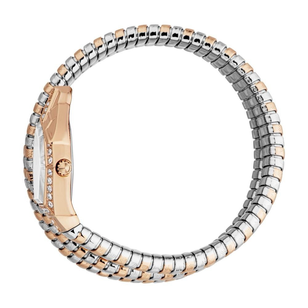 Just Cavalli Signature JC1L304M0075 23mm Women's Quartz Watch – White with Silver & Copper Stainless Steel Bracelet