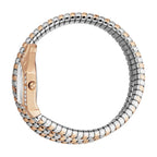 Just Cavalli Signature JC1L304M0075 23mm Women's Quartz Watch – White with Silver & Copper Stainless Steel Bracelet