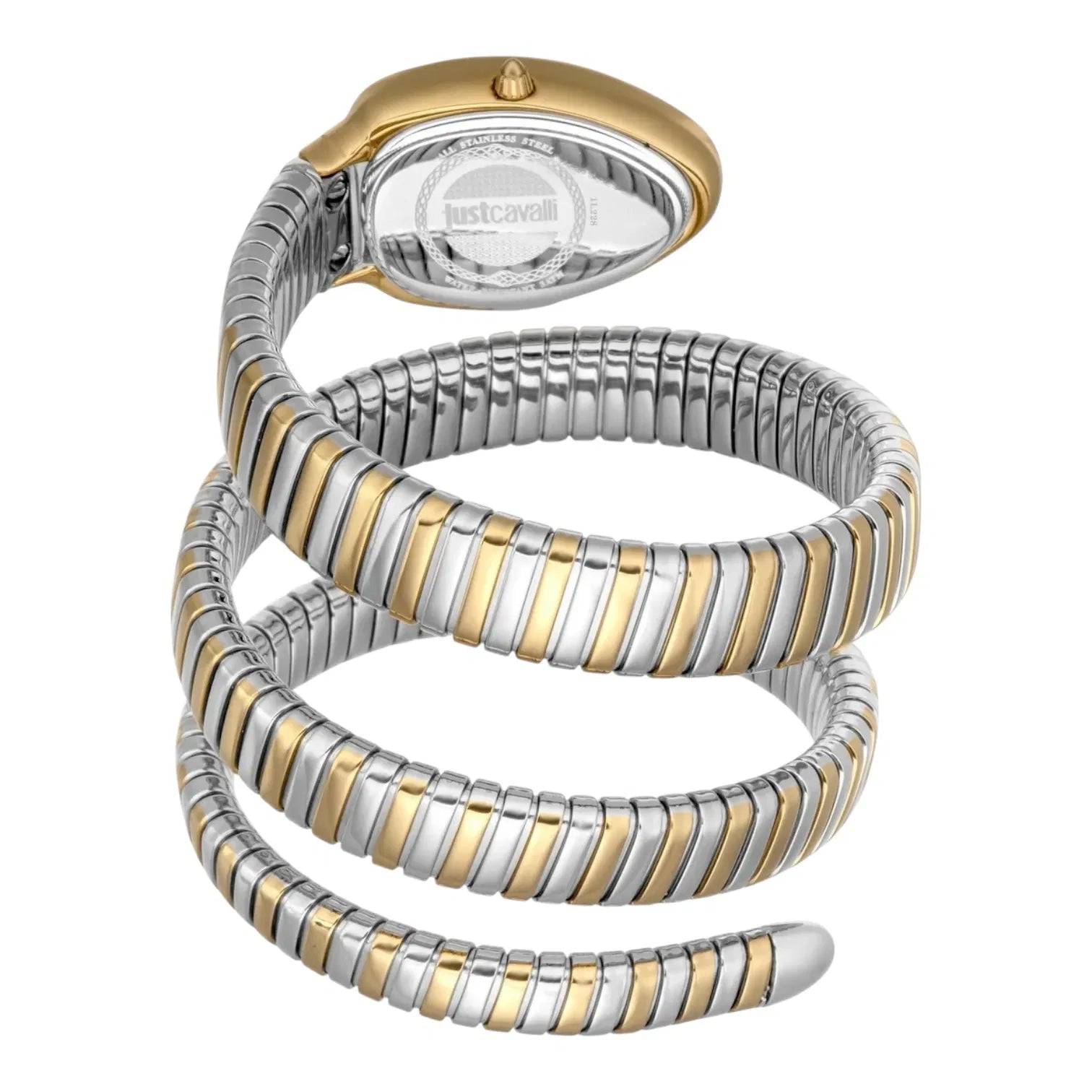 Just Cavalli Signature JC1L228M0065 22mm Women's Quartz Watch – Silver with Silver & Gold Stainless Steel Bracelet