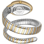 Just Cavalli Signature Snake JC1L229M0065 20mm Women's Quartz Watch – White with Silver & Gold Stainless Steel Bracelet