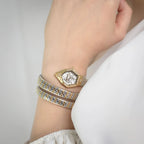 Just Cavalli Signature Snake JC1L304M0055 23mm Women's Quartz Watch – Silver with Silver & Gold Stainless Steel Bracelet