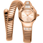 Just Cavalli Signature Snake JC1L326M0045 20mm Women's Quartz Watch – Rose Gold with Rose Gold Stainless Steel Bracelet