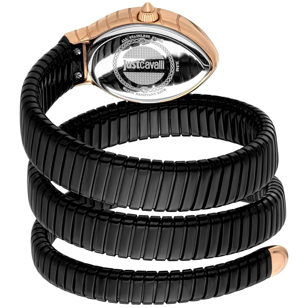 Just Cavalli Signature Snake JC1L248M0085 23mm Women's Quartz Watch – Black with Black Stainless Steel Bracelet