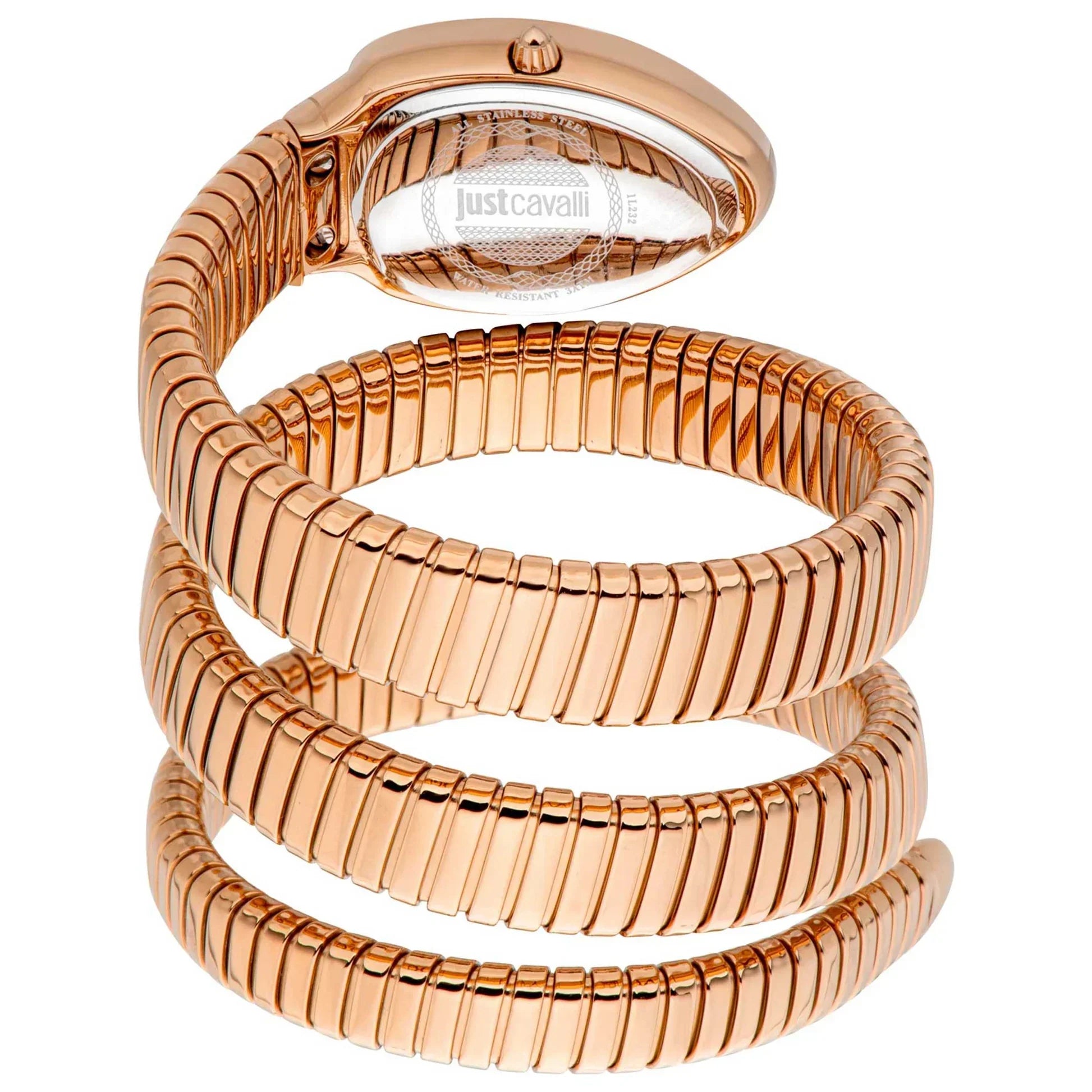 Just Cavalli Signature JC1L232M0045 22mm Women's Quartz Watch – Green with Rose Gold Stainless Steel Bracelet