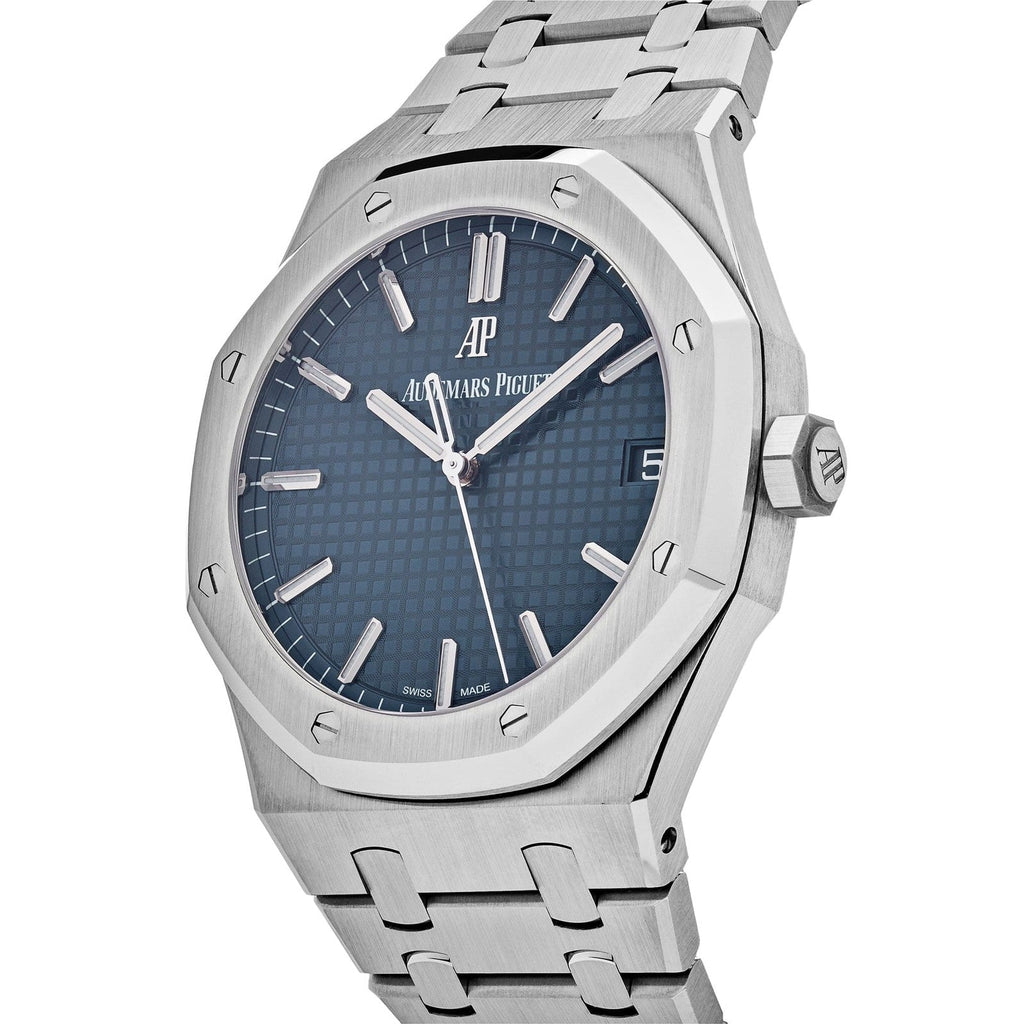 Audemars Piguet Royal Oak 41mm Men's Automatic Watch – Navy with Silver Stainless Steel Bracelet
