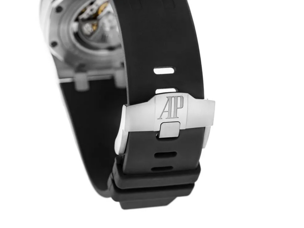 Audemars Piguet Royal Oak Offshore 43mm Men's Quartz Watch – Black with Black Silicone Strap