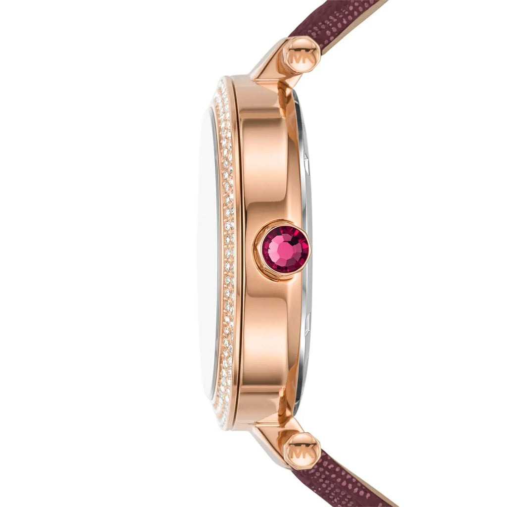Michael Kors Parker MK2974 39mm Women's Quartz Watch – Pavé Rose Gold with Rose Gold Genuine Leather Strap