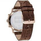 Tommy Hilfiger Evan 1710394 44mm Men's Chronograph Watch – Cream & Brown Genuine Leather Strap