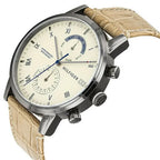 Tommy Hilfiger Kane 1710399 44mm Men's Multi-Function Watch – Beige & Beige Genuine Leather Strap