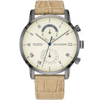 Tommy Hilfiger Kane 1710399 44mm Men's Multi-Function Watch – Beige & Beige Genuine Leather Strap