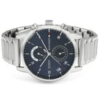 Tommy Hilfiger Kane 1710401 44mm Men's Multi-Function Watch – Blue & Silver Stainless Steel Bracelet