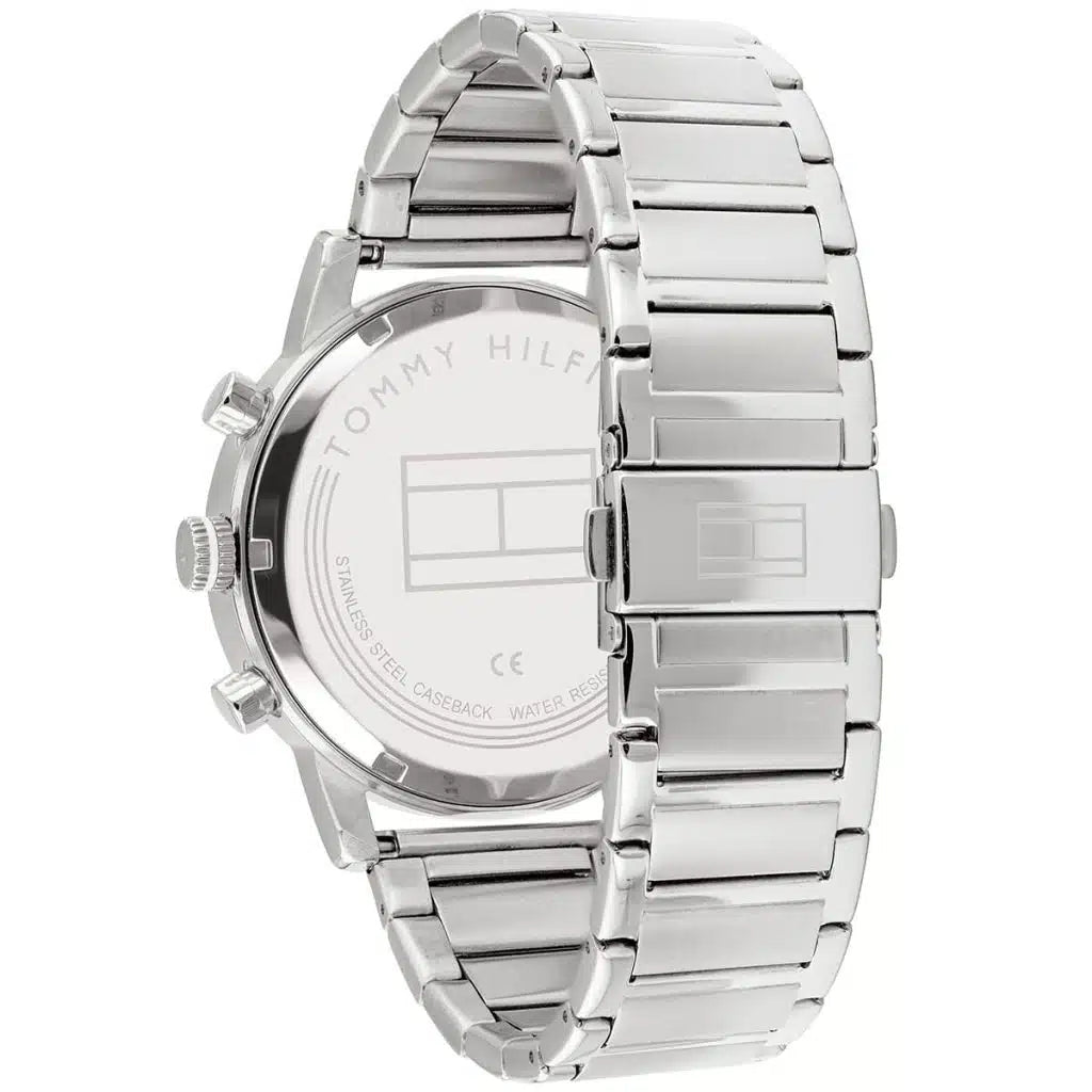 Tommy Hilfiger Kane 1710401 44mm Men's Multi-Function Watch – Blue & Silver Stainless Steel Bracelet