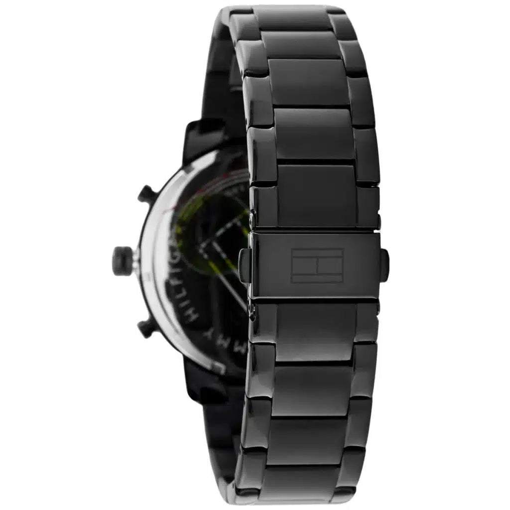 Tommy Hilfiger Evan 1710410 44mm Men's Multi-Function Watch – Black & Black Stainless Steel Bracelet