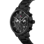 Tommy Hilfiger Evan 1710410 44mm Men's Multi-Function Watch – Black & Black Stainless Steel Bracelet