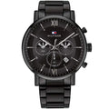 Tommy Hilfiger Evan 1710410 44mm Men's Multi-Function Watch – Black & Black Stainless Steel Bracelet