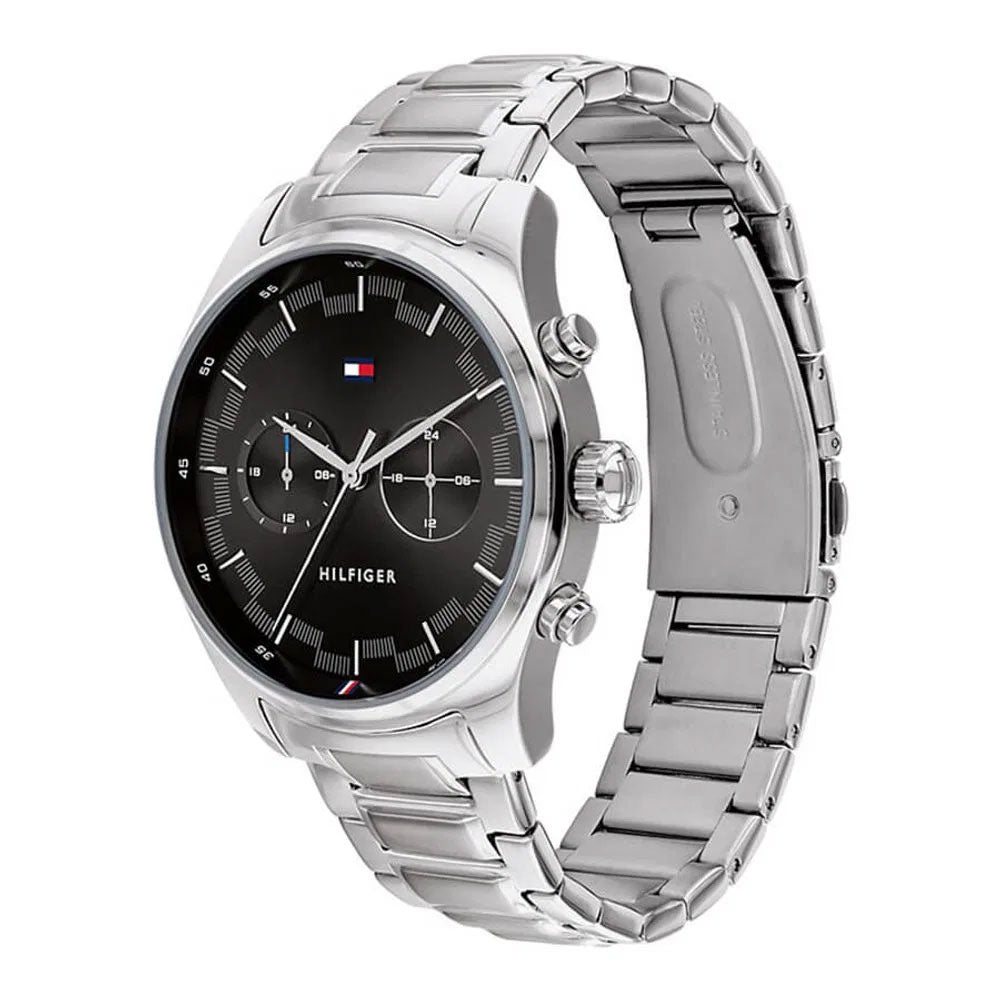 Tommy Hilfiger Daniel 1710419 46mm Men's Multi-Function Watch – Black & Silver Stainless Steel Bracelet
