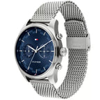 Tommy Hilfiger Sawyer 1710420 44mm Men's Multi-Function Watch – Blue & Silver Stainless Steel Mesh Bracelet