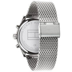 Tommy Hilfiger Sawyer 1710420 44mm Men's Multi-Function Watch – Blue & Silver Stainless Steel Mesh Bracelet