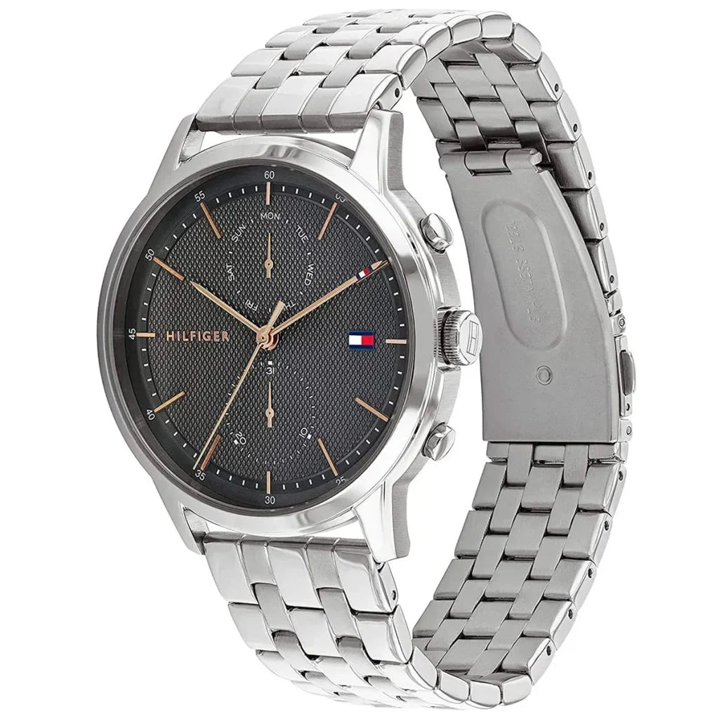 Tommy Hilfiger Easton 1710431 44mm Men's Multi-Function Watch – Grey & Silver Stainless Steel Bracelet