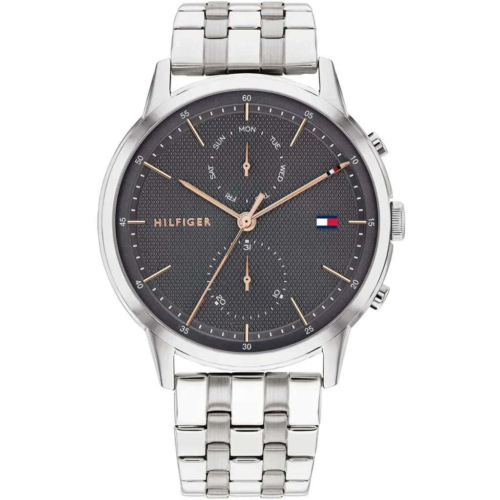 Tommy Hilfiger Easton 1710431 44mm Men's Multi-Function Watch – Grey & Silver Stainless Steel Bracelet
