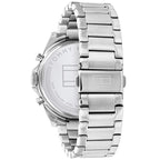 Tommy Hilfiger Baker 1710448 44mm Men's Multi-Function Watch – Blue Skeleton & Silver Stainless Steel Bracelet