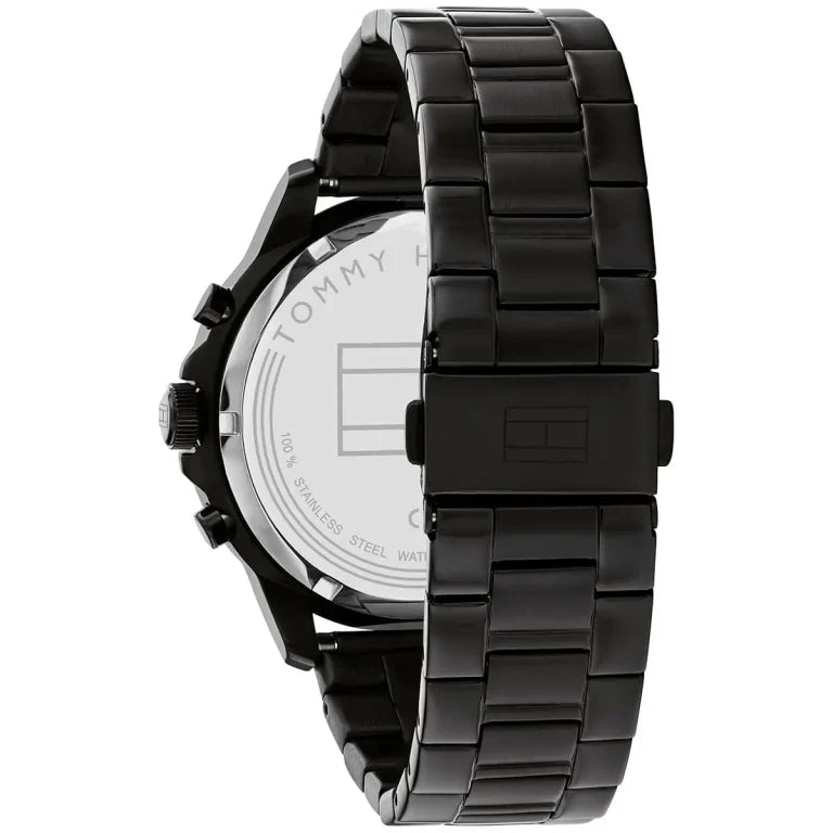 Tommy Hilfiger Henry 1710478 44mm Men's Quartz Watch – Black Skeleton & Black Stainless Steel Bracelet