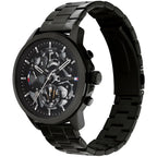 Tommy Hilfiger Henry 1710478 44mm Men's Quartz Watch – Black Skeleton & Black Stainless Steel Bracelet