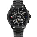 Tommy Hilfiger Henry 1710478 44mm Men's Quartz Watch – Black Skeleton & Black Stainless Steel Bracelet