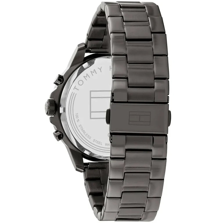Tommy Hilfiger Henry 1710479 44mm Men's Quartz Watch – Gunmetal Skeleton & Gunmetal Stainless Steel Bracelet