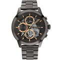 Tommy Hilfiger Henry 1710479 44mm Men's Quartz Watch – Gunmetal Skeleton & Gunmetal Stainless Steel Bracelet