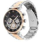 Tommy Hilfiger Legend 1710570 44mm Men's Quartz Watch – Rose Gold Skeleton & Two-Tone Stainless Steel Bracelet