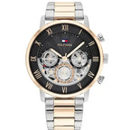 Tommy Hilfiger Legend 1710570 44mm Men's Quartz Watch – Rose Gold Skeleton & Two-Tone Stainless Steel Bracelet