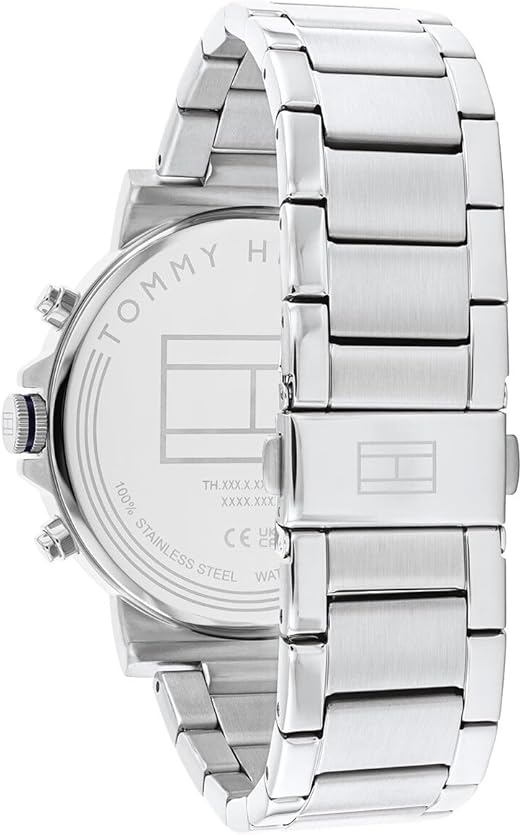 Tommy Hilfiger Tyson 1710588 44mm Men's Multi-Function Watch – Navy Blue & Silver Stainless Steel Bracelet