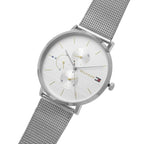Tommy Hilfiger Jenna 1781942 40mm Women's Multi-Function Watch – White & Silver Stainless Steel Mesh Bracelet