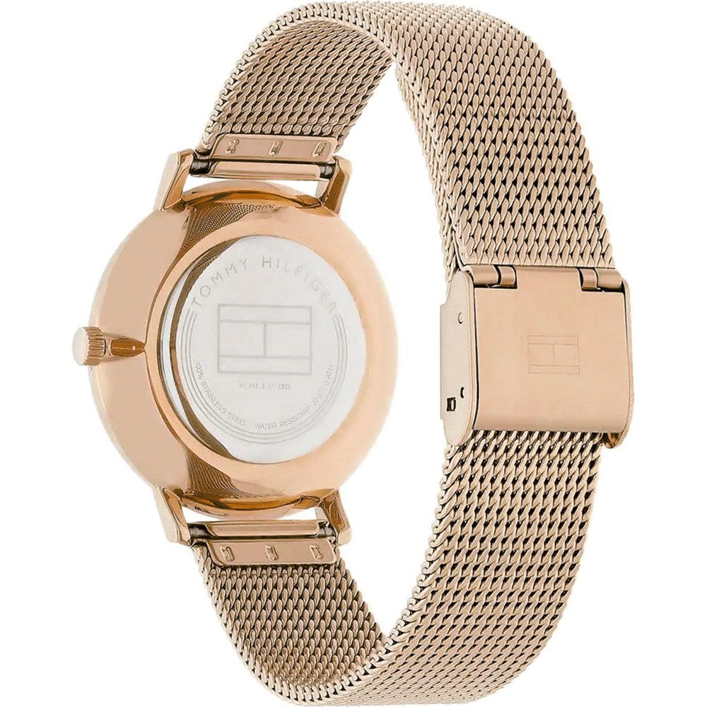Tommy Hilfiger Jenna 1781944 40mm Women's Multi-Function Watch – Rose Gold Sunray & Rose Gold Stainless Steel Mesh Bracelet