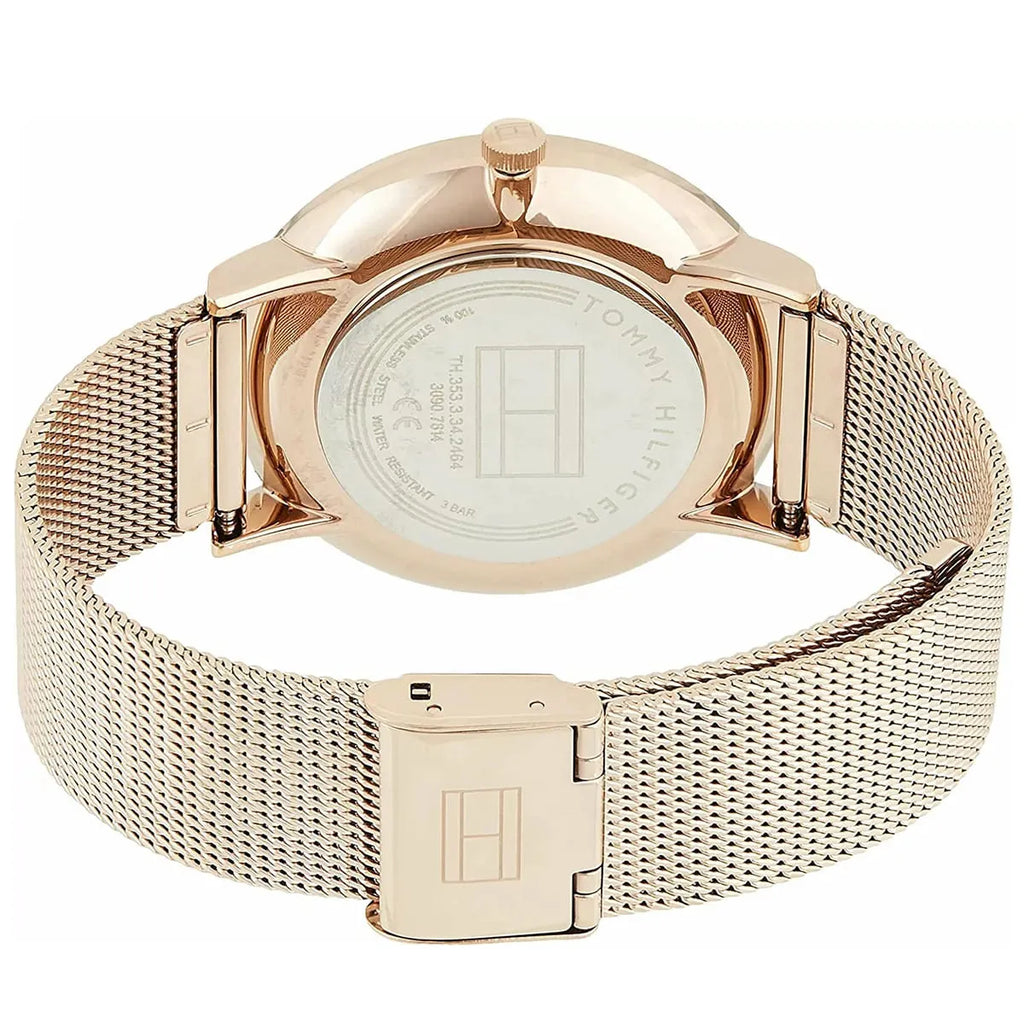 Tommy Hilfiger Jenna 1781944 40mm Women's Multi-Function Watch – Rose Gold Sunray & Rose Gold Stainless Steel Mesh Bracelet