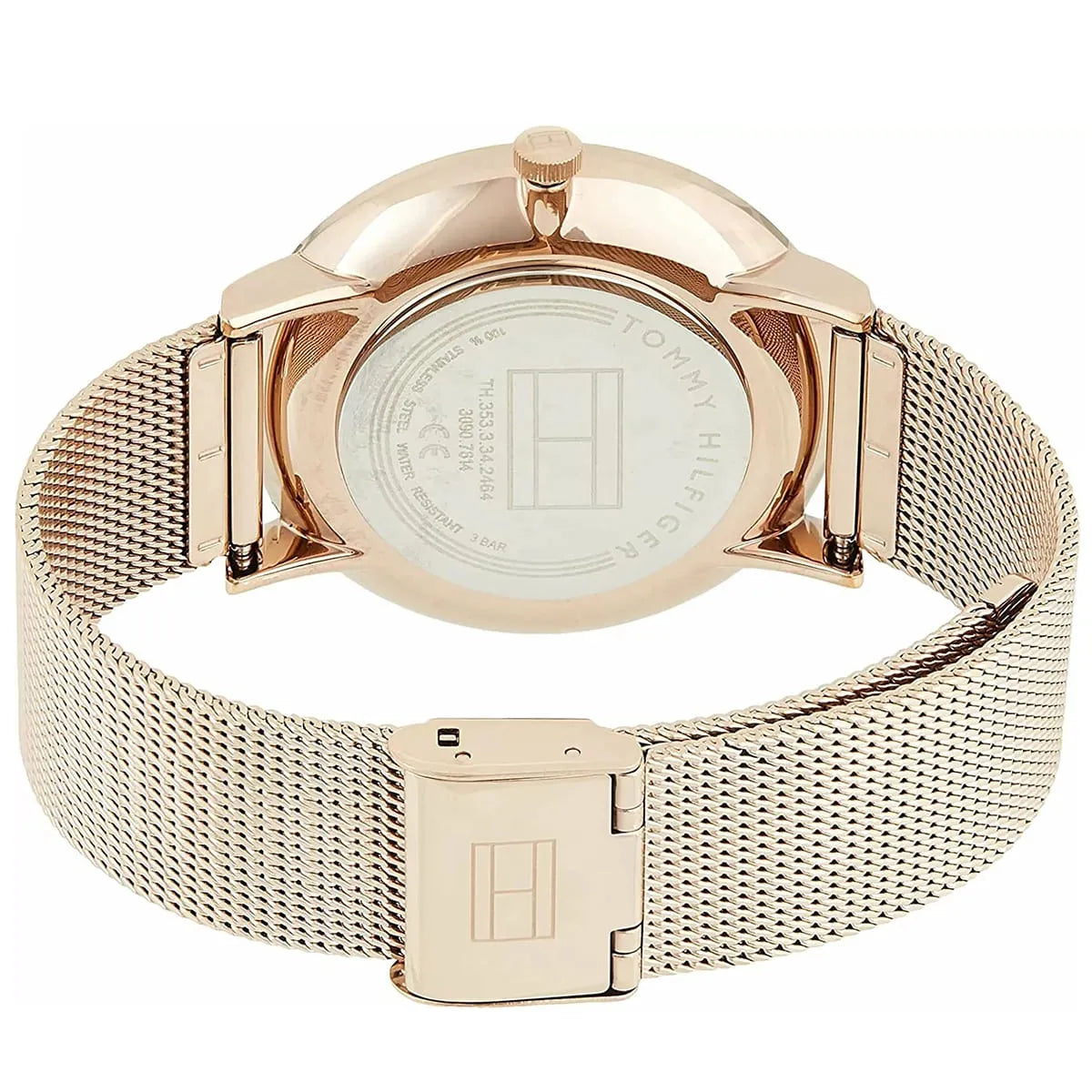 Tommy Hilfiger Jenna 1781944 40mm Women's Multi-Function Watch – Rose Gold Sunray & Rose Gold Stainless Steel Mesh Bracelet