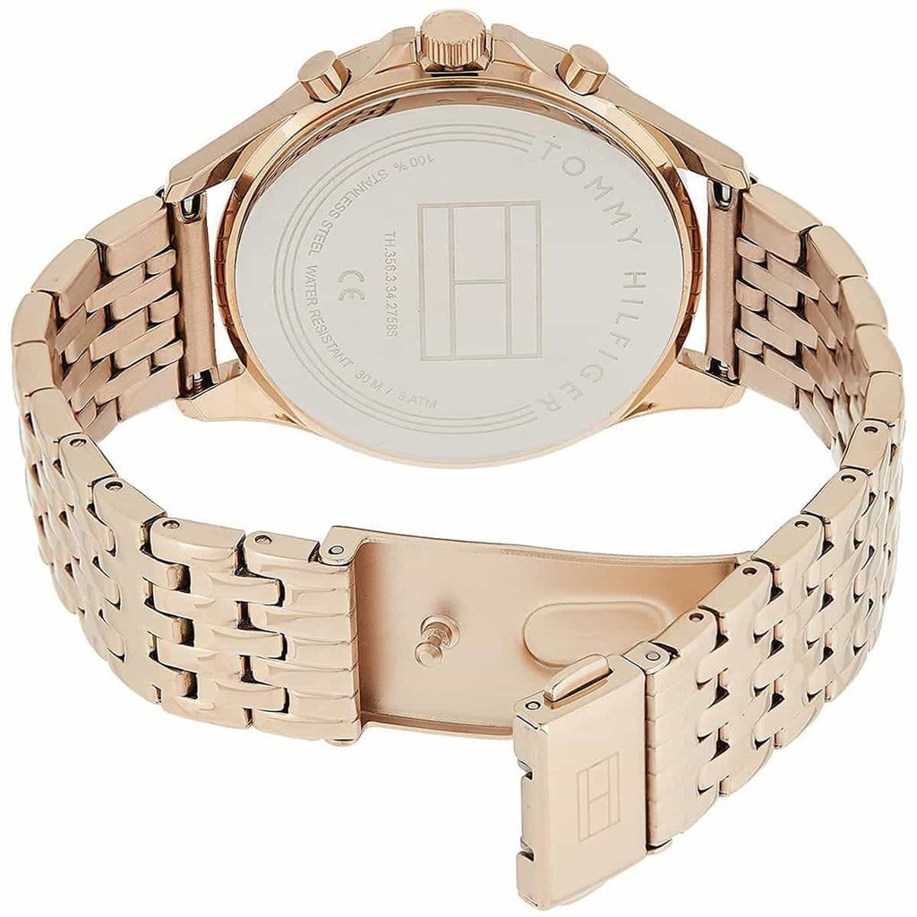 Tommy Hilfiger Ari 1781978 38mm Women's Multi-Function Watch – Off-White Sunray & Rose Gold Stainless Steel Bracelet